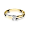Złoty Pierścionek 585 z diamentem brylant 0,12ct