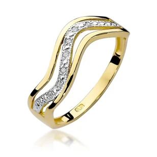 Złoty pierścionek z diamentem EY-116 0,06ct