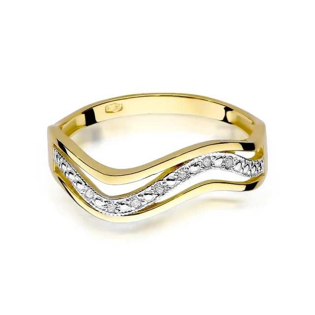 Gold Ring 585 mit Diamant Diamant Diamant 0.06ct