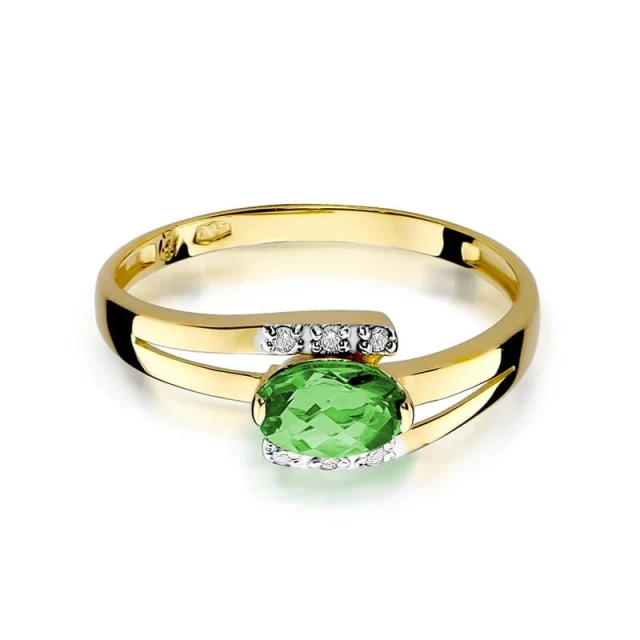 Gold Ring 585 mit Diamant Smaragd 0.40ct