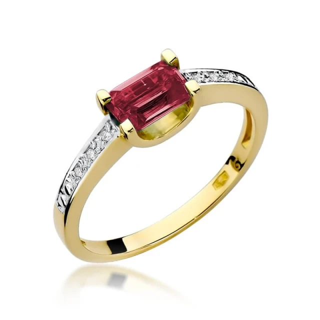 Gold Ring 585 mit Diamant Rubin 0,80ct