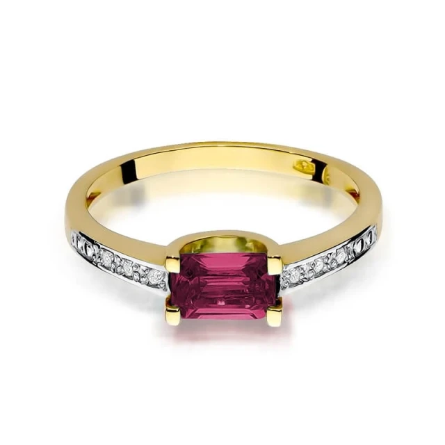 Gold Ring 585 mit Diamant Rubin 0,80ct