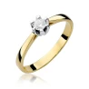 Złoty Pierścionek 585 z diamentem brylant 0,12ct