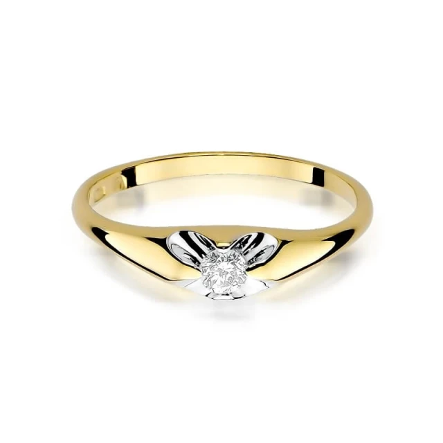 Gold Ring 585 mit Diamant Diamant Diamant 0.10ct