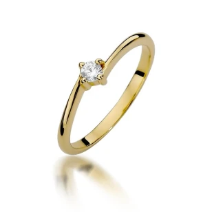 Złoty pierścionek z diamentem EY-395 0,09ct