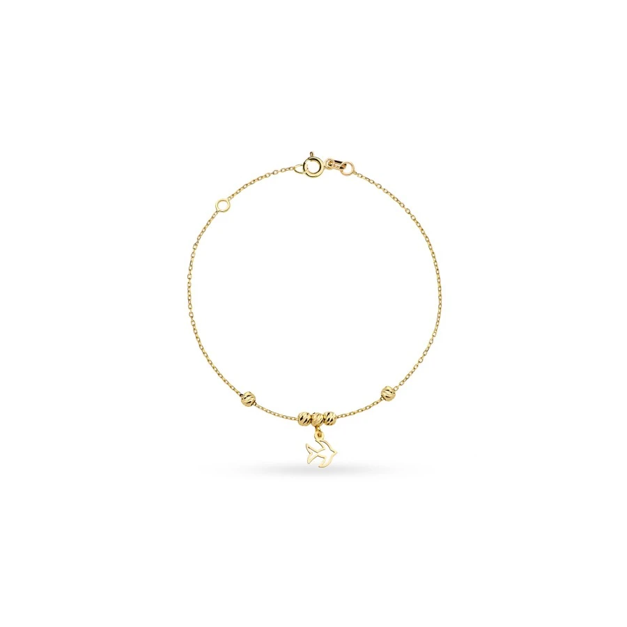 ⭐ Goldenes Schwalbenarmband und goldene Diamantkugeln ♥ Ergold