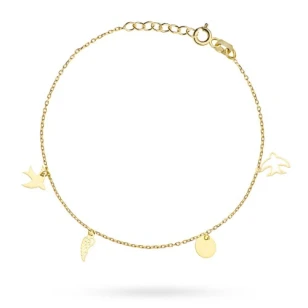 ⭐ Armband mit Schwalbenelementen, Engelsflügel, voller Kreis ♥ Ergold