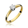 Złoty Pierścionek 585 z diamentem brylant 0,15ct