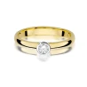 Złoty Pierścionek 585 z diamentem brylant 0,15ct