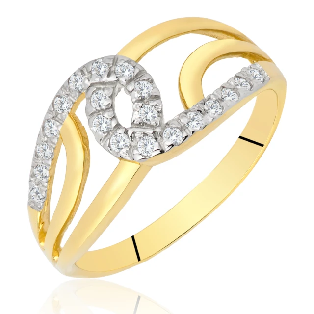 copy of Goldener Ring mit Verflechtung Zirkonia