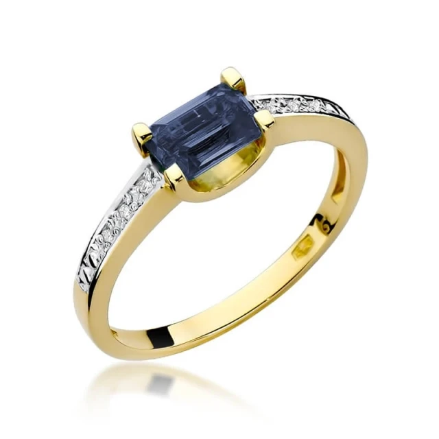Goldring 585 mit Diamant Saphir 0.60ct