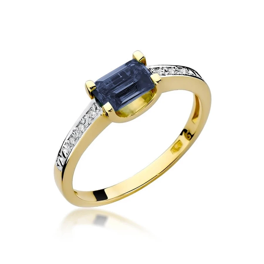 Złoty Pierścionek 585 z diamentem szafir 0,60ct