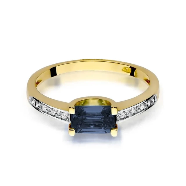 Goldring 585 mit Diamant Saphir 0.60ct