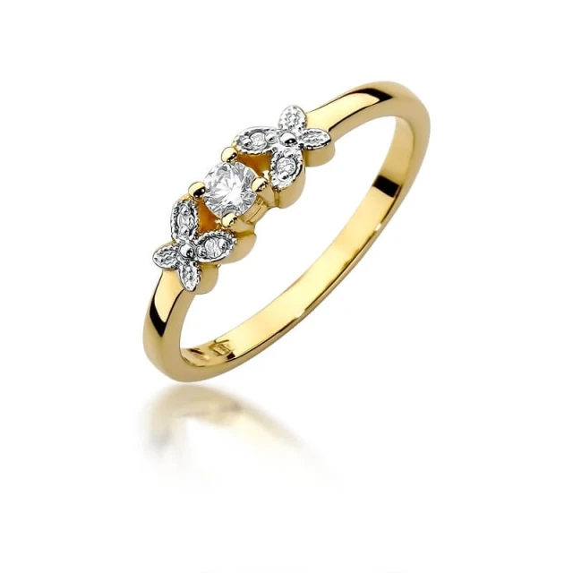 Gold Ring 585 mit Diamant Diamant Diamant 0.10ct