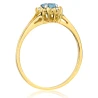 Eleganter Goldring Blaue Blume P2.1455| ergold