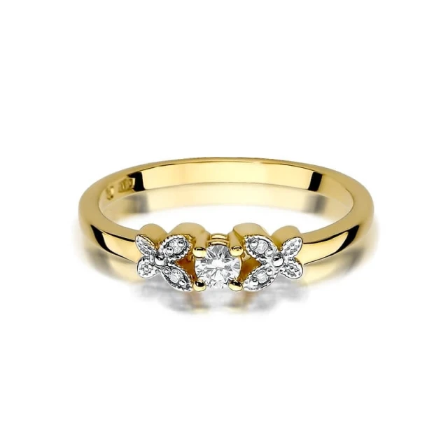 Gold Ring 585 mit Diamant Diamant Diamant 0.10ct