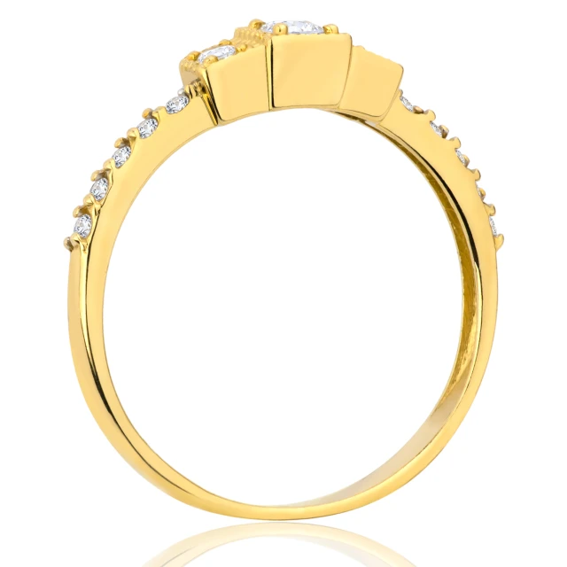 Gold Ring Zirkonie nur ein Smaragd