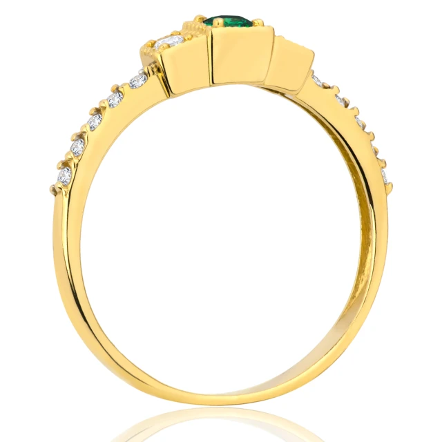 Gold Ring Zirkonie nur ein Smaragd