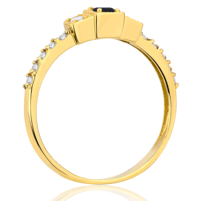 Gold Ring Zirkonie nur ein Smaragd