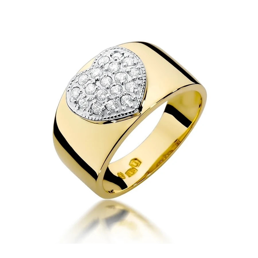 Złoty Pierścionek 585 z diamentem brylant 0,26ct