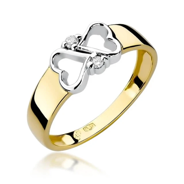 Gold Ring 585 mit Diamant Diamant Diamant 0.04ct