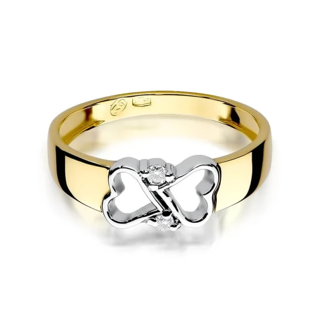 Gold Ring 585 mit Diamant Diamant Diamant 0.04ct