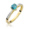 Złoty Pierścionek 585 z diamentem topaz 0,30ct