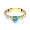 Złoty Pierścionek 585 z diamentem topaz 0,30ct
