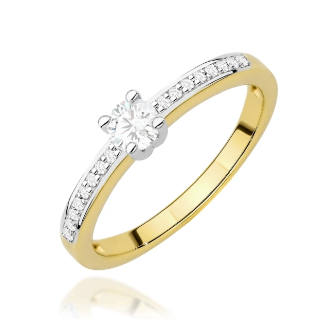 Gold Ring 585 mit Diamant Diamant Diamant 0.10ct