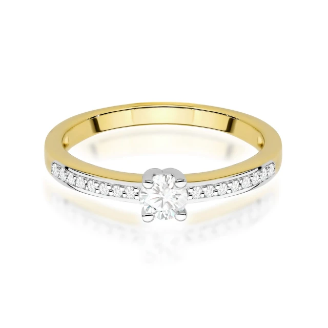 Gold Ring 585 mit Diamant Diamant Diamant 0.10ct