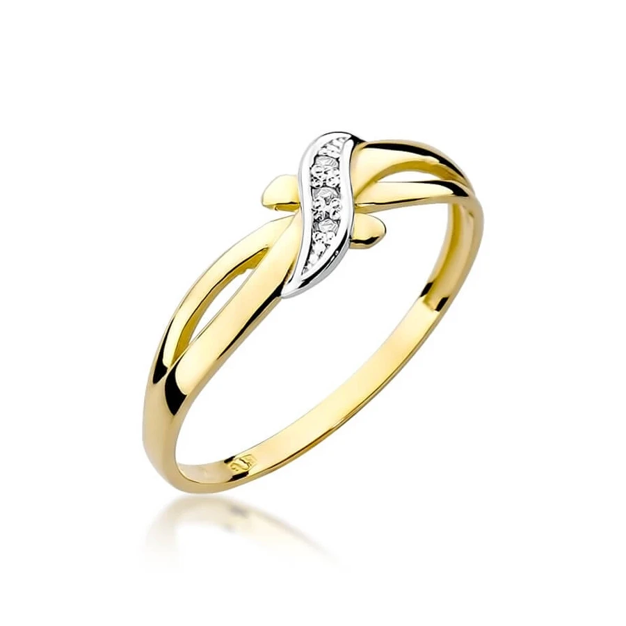 Złoty pierścionek z diamentem EY-193 0,02ct