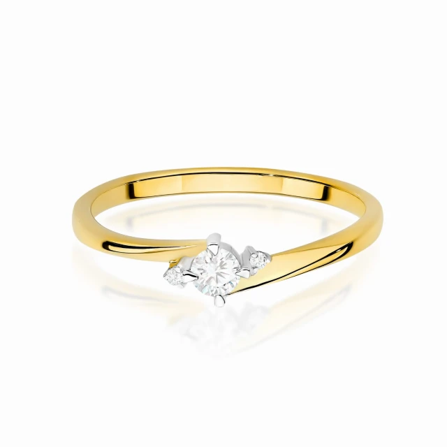 Gold Ring 585 mit Diamant Diamant Diamant 0.10ct