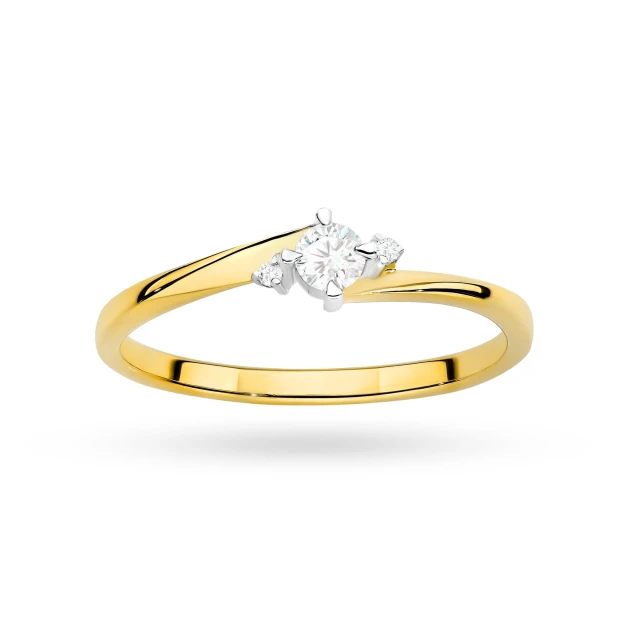 Gold Ring 585 mit Diamant Diamant Diamant 0.10ct