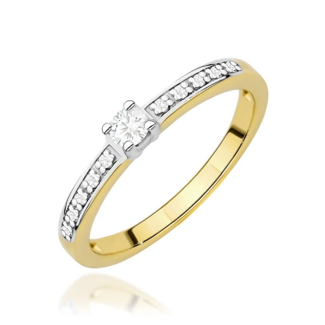 Gold Ring 585 mit Diamant Diamant Diamant 0.10ct