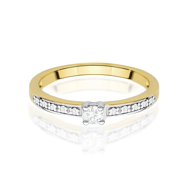 Gold Ring 585 mit Diamant Diamant Diamant 0.10ct