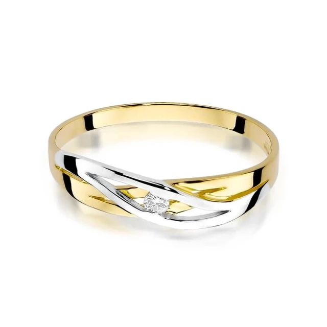 Gold Ring 585 mit Diamant Diamant Diamant 0.05ct