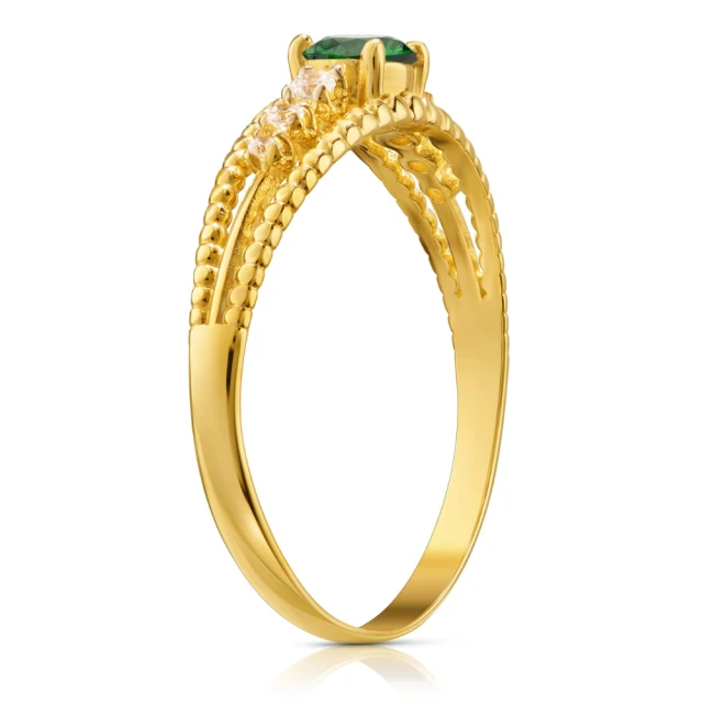 Goldring mit Zirkonia SQUARE