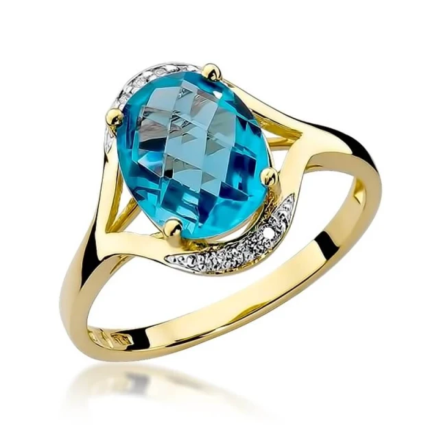 Goldring 585 mit Diamanttopaz 3,00ct