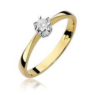 Złoty pierścionek z diamentem EY-111 0,10ct