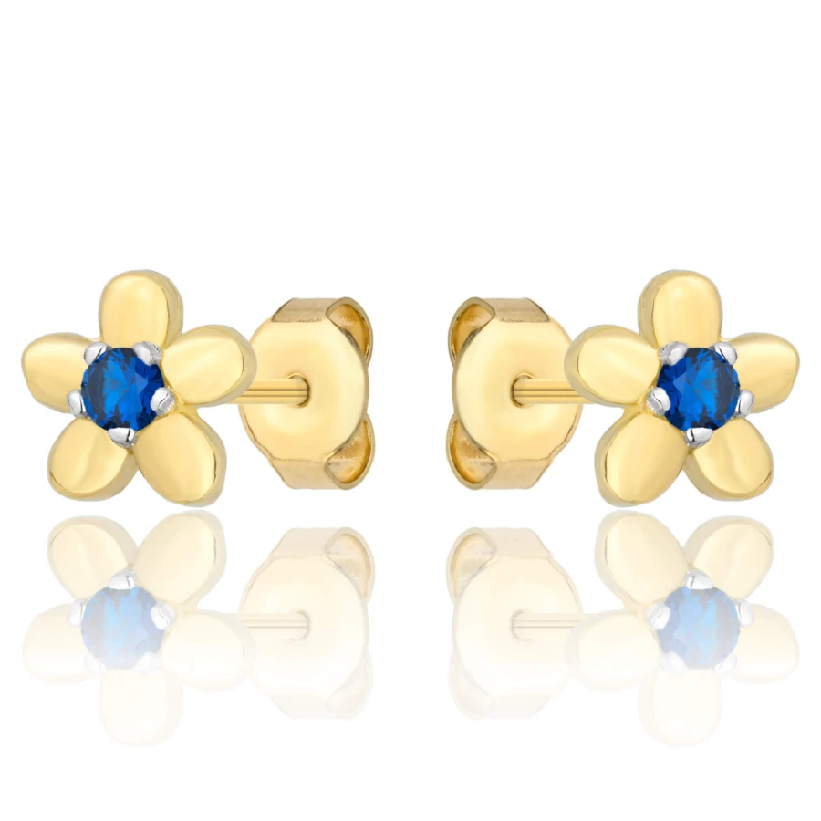 GOLD OHRRINGE ZIRKONIA BLUMEN K2.1179n | ergold