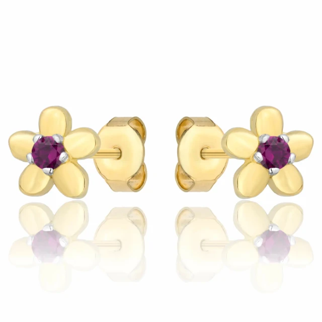 copy of GOLDENE OHRRINGE STRASSSTEINE BLUMEN ROT