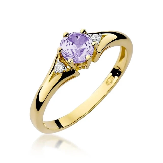 Goldring 585 mit Diamant-Amethyst 0,50ct