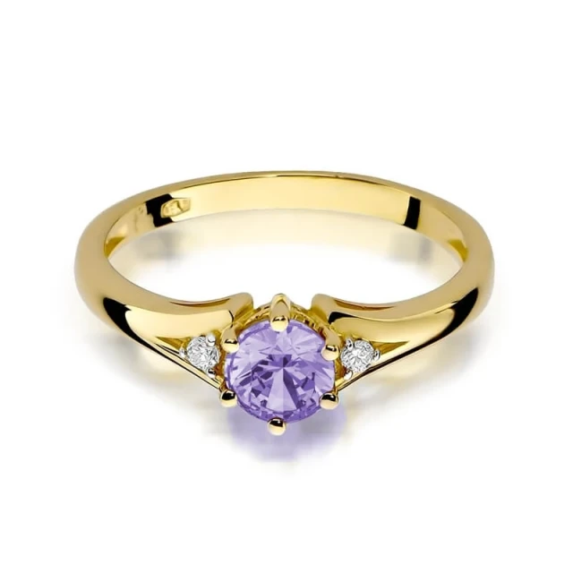 Goldring 585 mit Diamant-Amethyst 0,50ct