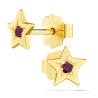 Złote kolczyki gwiazdki z rubinowym kamieniem pr. 333 | ERgold
