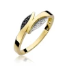 Złoty pierścionek z diamentem EY-107 czarne brylanty