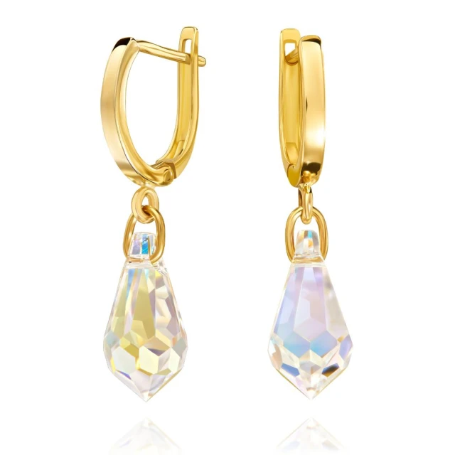 Goldene Ohrringe Swarovski Crystal 585