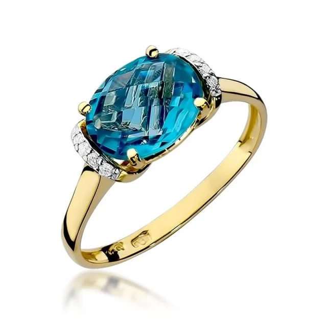 Goldring 585 mit Diamanttopaz 1,70ct