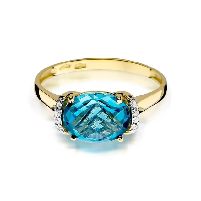 Goldring 585 mit Diamanttopaz 1,70ct