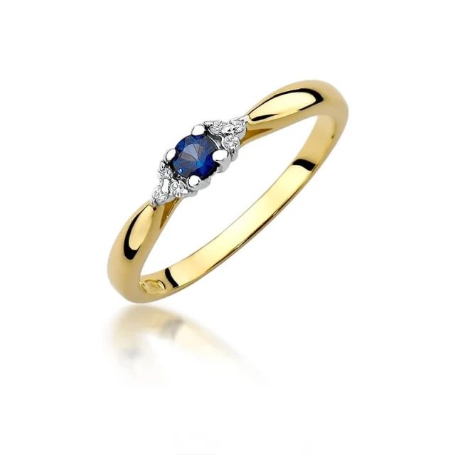 Goldring 585 mit Diamant Saphir 0.15ct