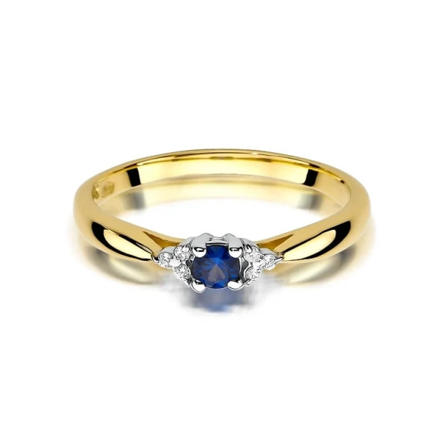 Goldring 585 mit Diamant Saphir 0.15ct